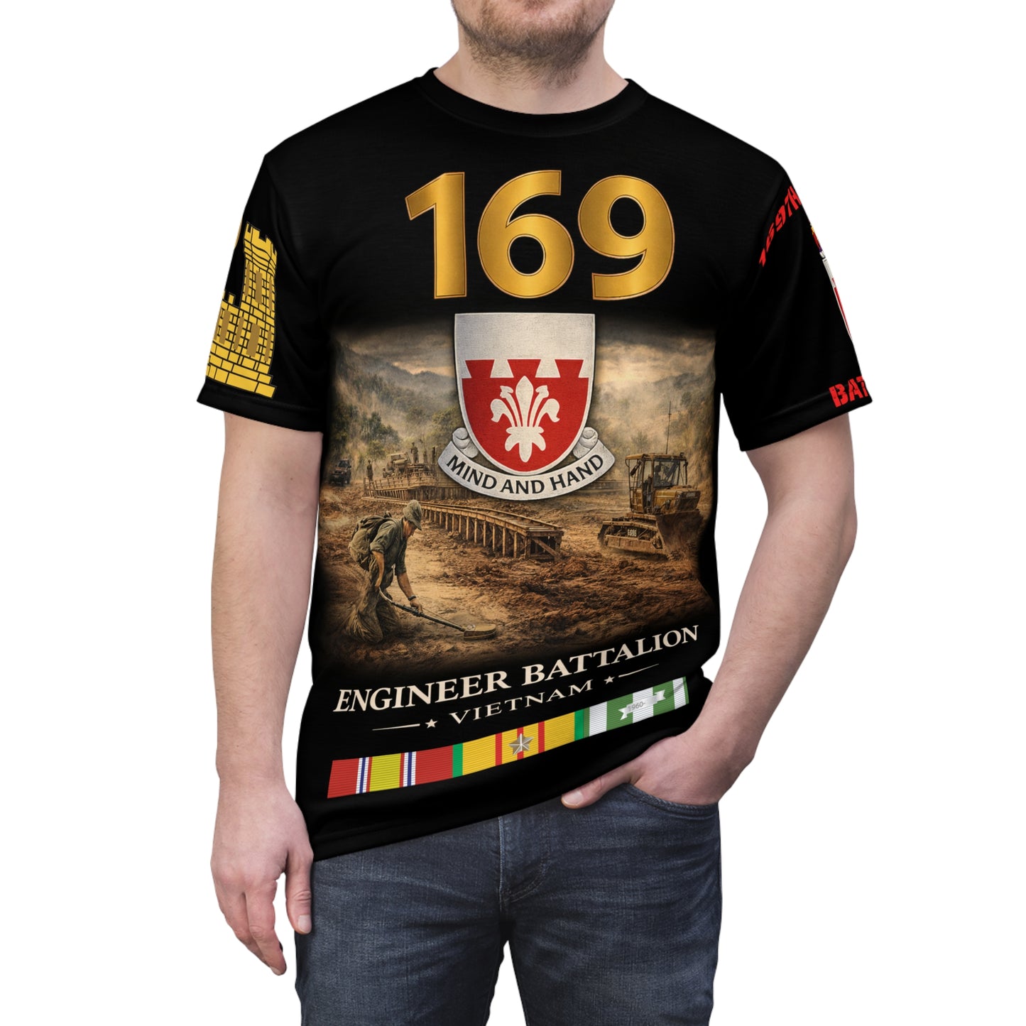 169th Engineer Battalion Vietnam Service Tribute Tee | All-Over Print