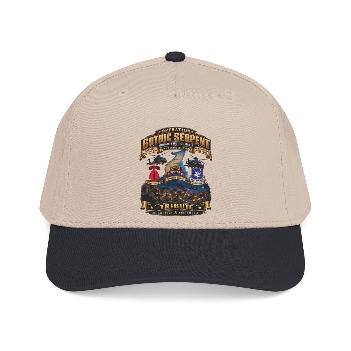 Mid Profile Baseball Cap - Operation Gothic Serpent - Mogadishi, Somalia - 3-6 Oct 1993 Tribute - 3D - Enhanced
