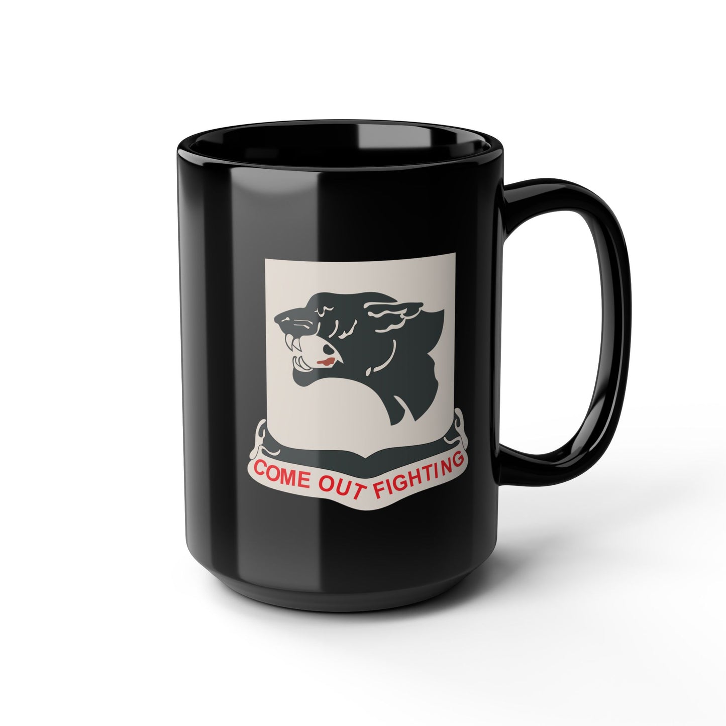 Black Mug 15oz - Army - 761st Tank Battalion - Black Panthers wo Txt
