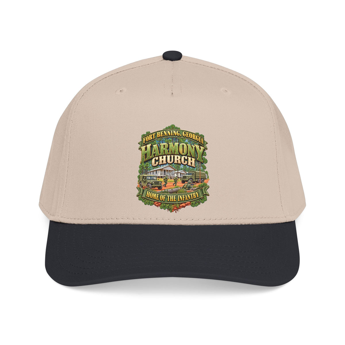 Mid Profile Baseball Cap - Fort Benning, Georgia, Harmony Church - Home of the Infantry - 3D - Enhanced