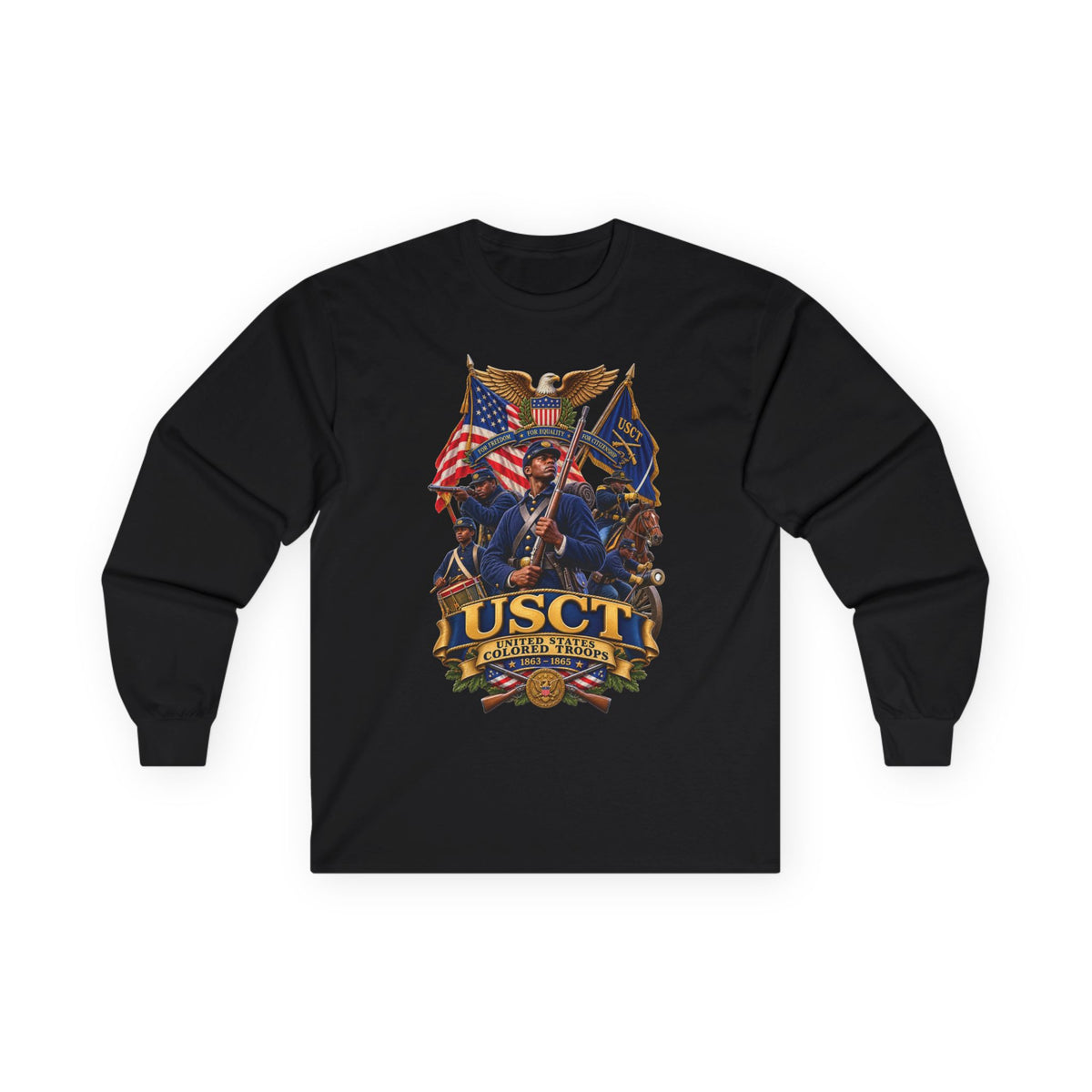 Unisex Ultra Cotton Long Sleeve Tee - United States Colored Troops (USCT) - Civil War - 3D - Enhanced