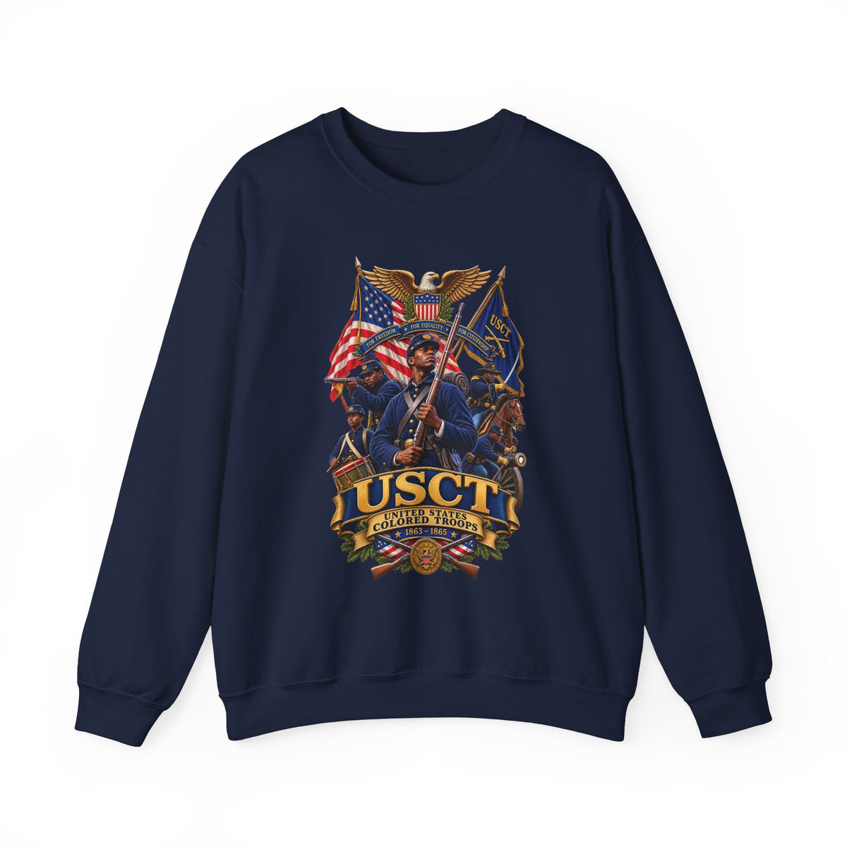 Crewneck Sweatshirt - United States Colored Troops (USCT) - Civil War - 3D - Enhanced