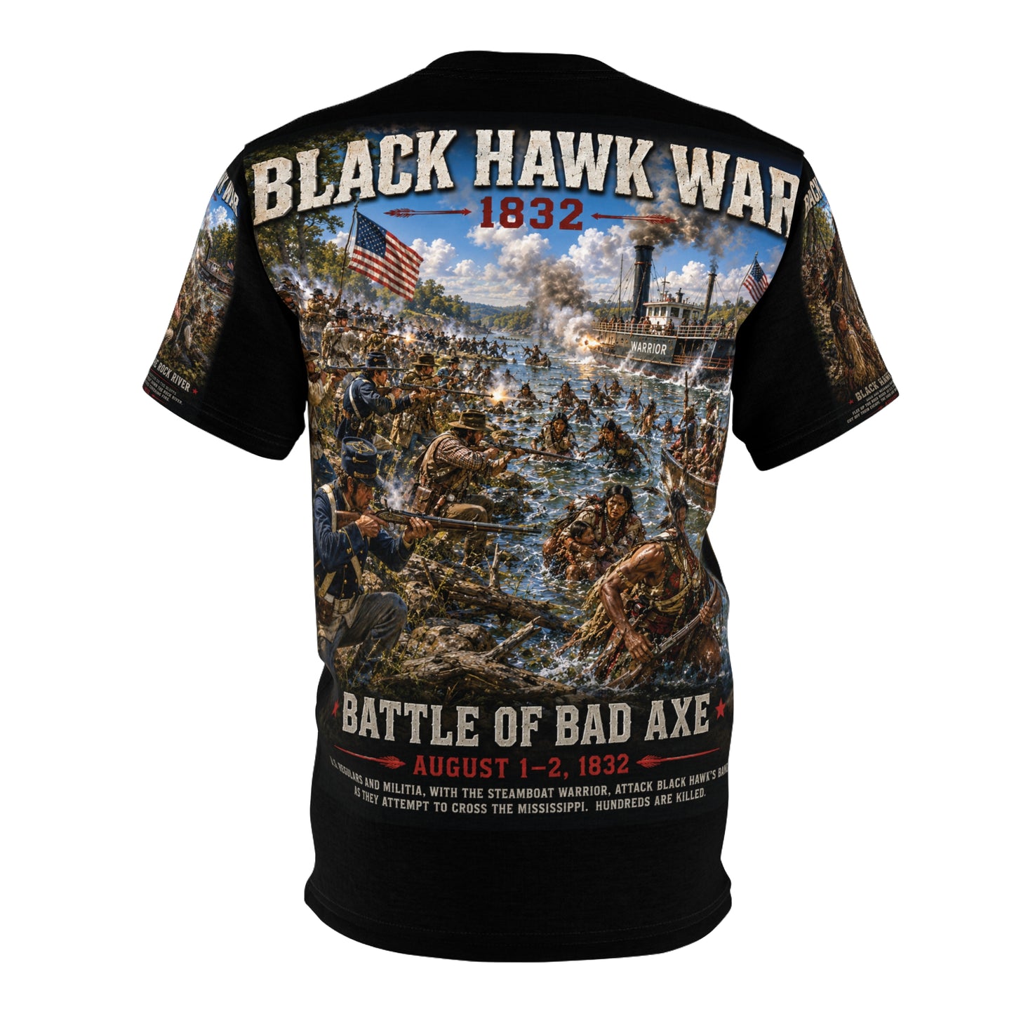 Black Hawk Wars (1832) Tribute Tee - "Struggle for Rock River Country - Illinois and Wisconsin"
