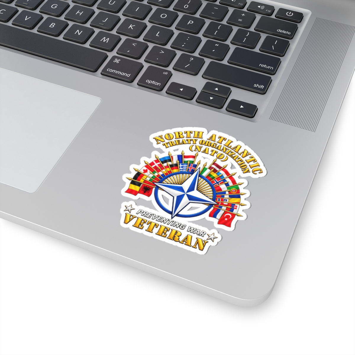 Kiss-Cut Stickers - NATO - Polished NATO Veteran - with flags - 3D - Transparent