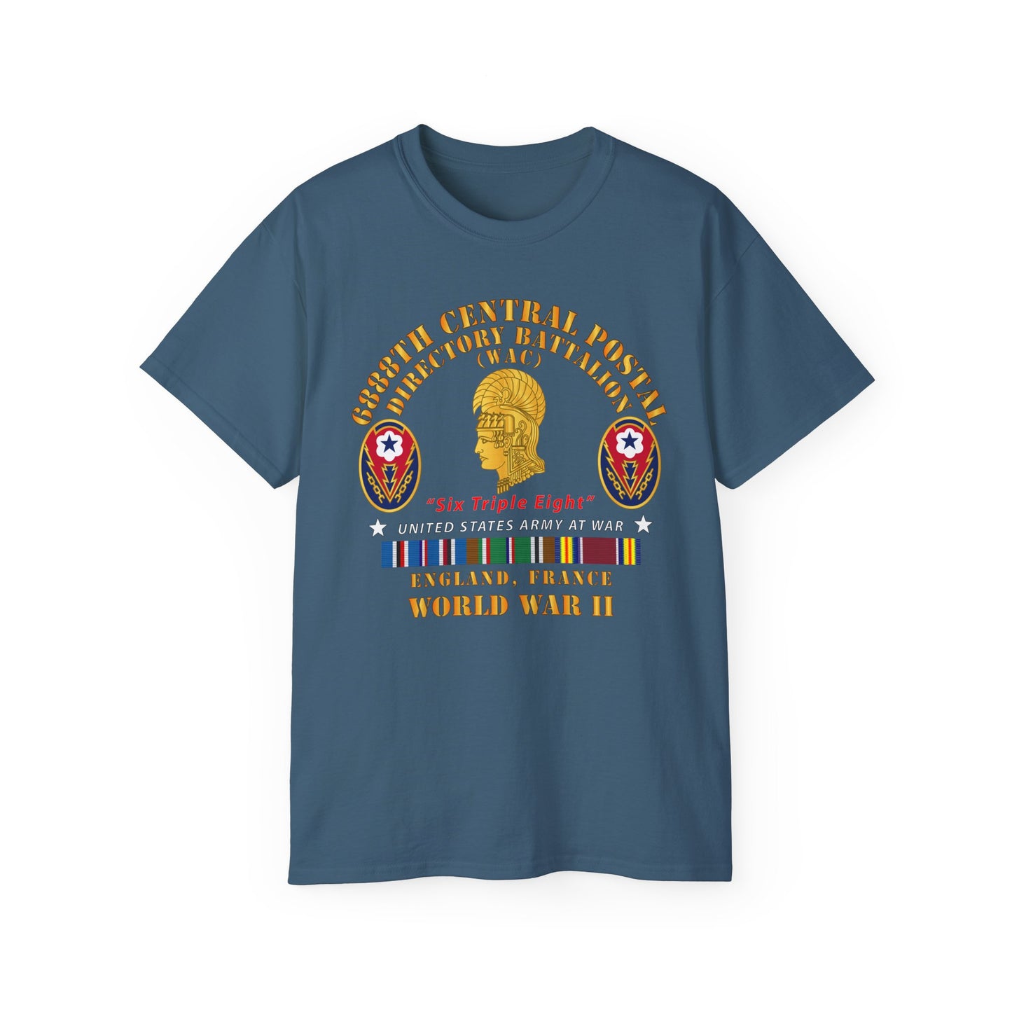 Unisex Ultra Cotton Tee - Army - 6888th Central Postal Directory Battalion - World War II Service Medals