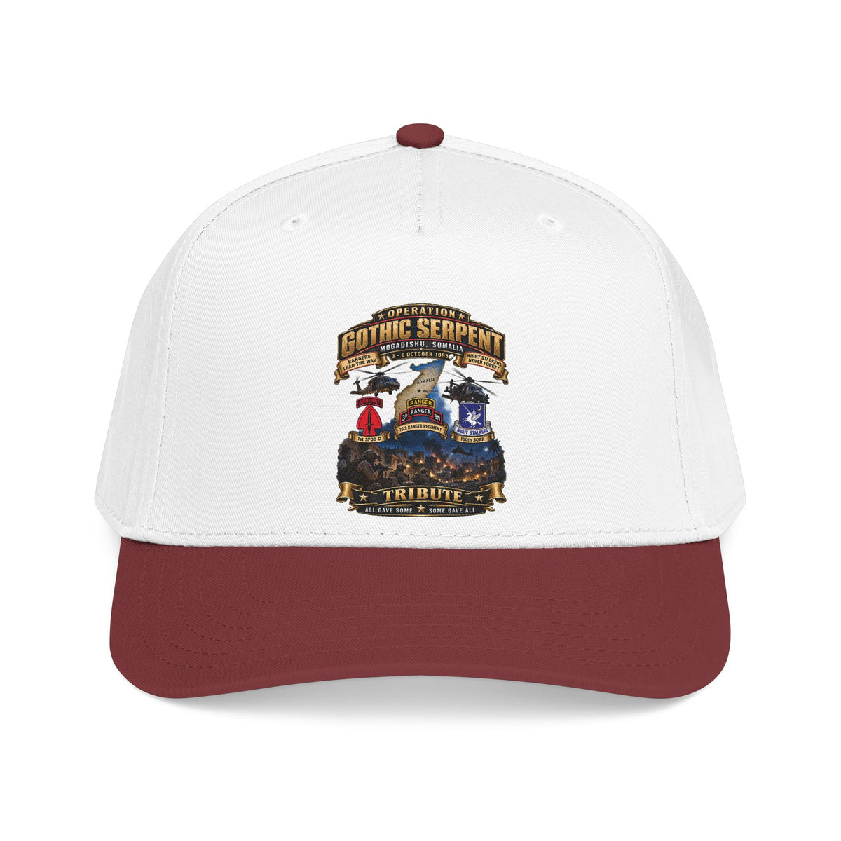 Mid Profile Baseball Cap - Operation Gothic Serpent - Mogadishi, Somalia - 3-6 Oct 1993 Tribute - 3D - Enhanced