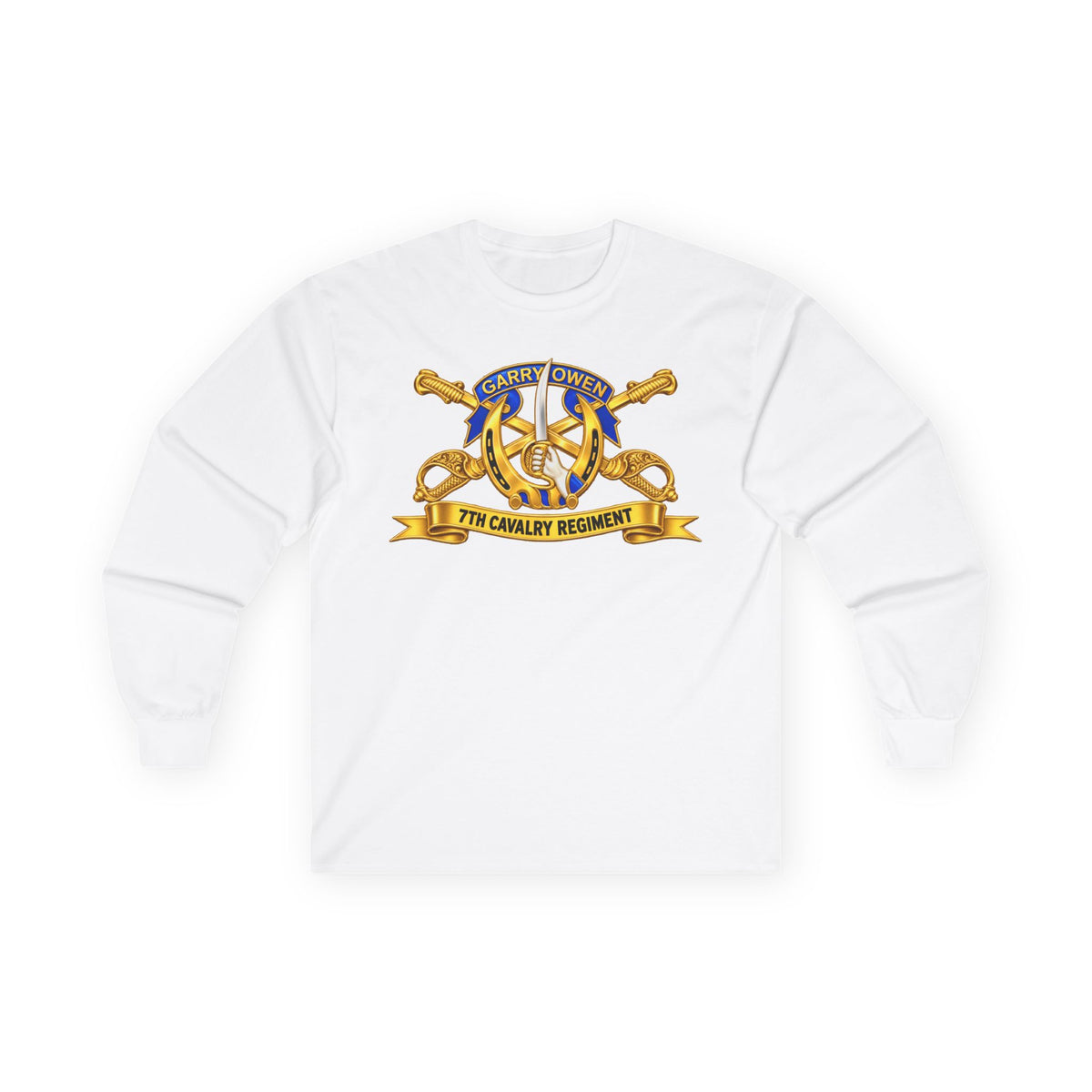 Unisex Ultra Cotton Long Sleeve Tee - 7th Cavalry Regiment - DUI, Br, Ribbon wo Scene - 3D - Transparent