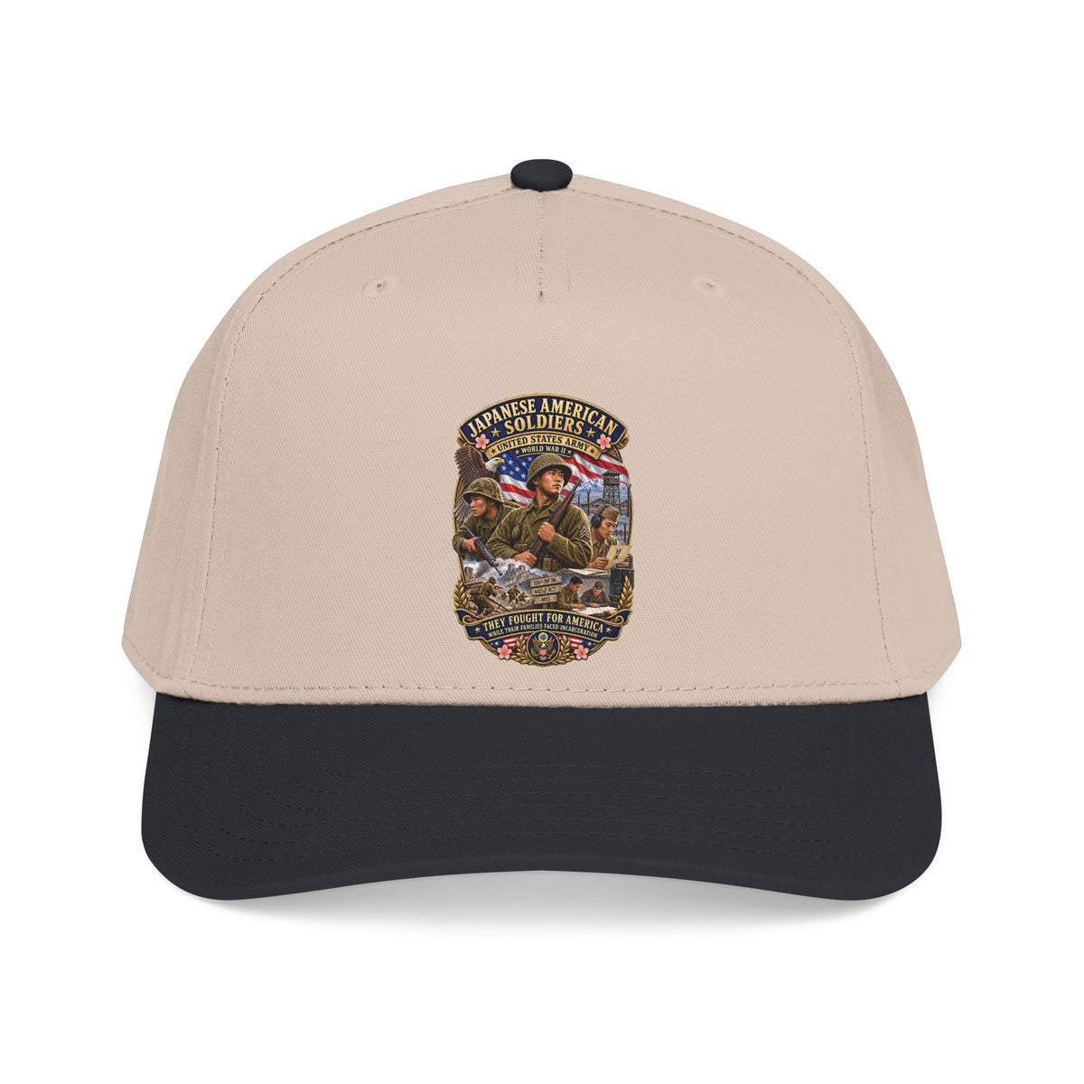 Mid Profile Baseball Cap - Japanese American WWII Soldiers - 3D - Enhanced