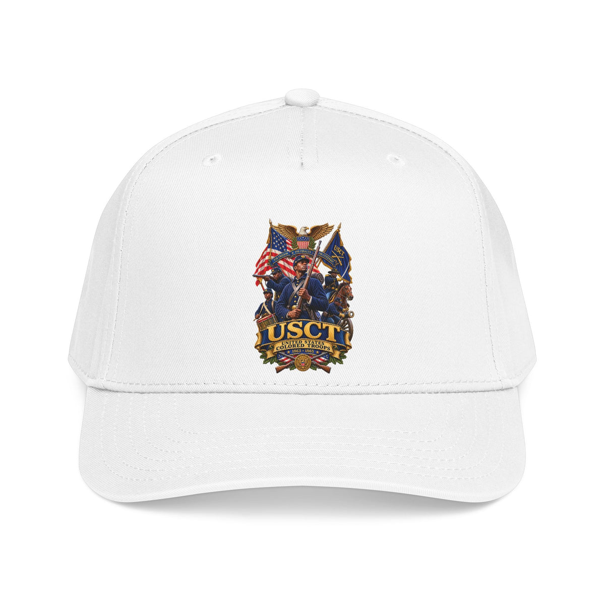 Mid Profile Baseball Cap - United States Colored Troops (USCT) - Civil War - 3D - Enhanced