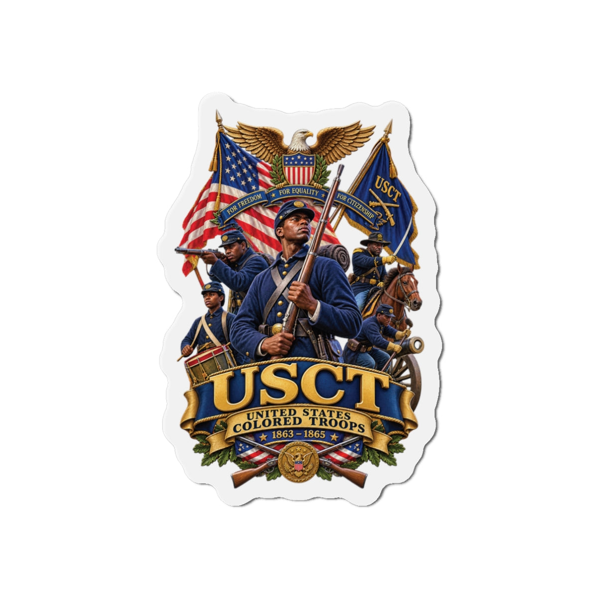 Die-Cut Magnets — United States Colored Troops (USCT) - Civil War - 3D - Enhanced