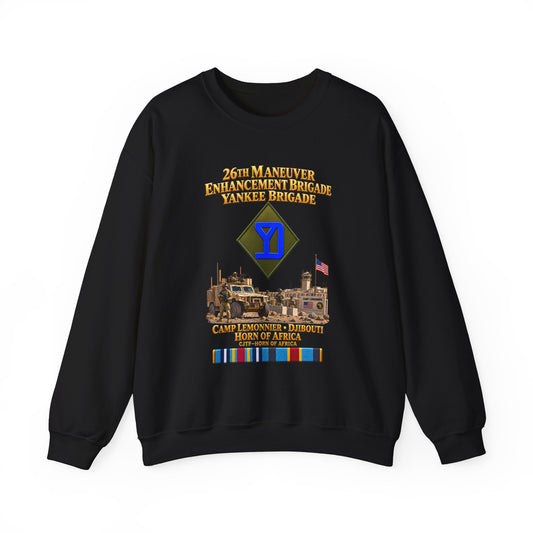 Crewneck Sweatshirt - Army- 26th Maneuver Enhancement Brigade - Camp Lemonnier, Djibouti - Horn of Africa - CJTF - HOA - 3D - Enhanced