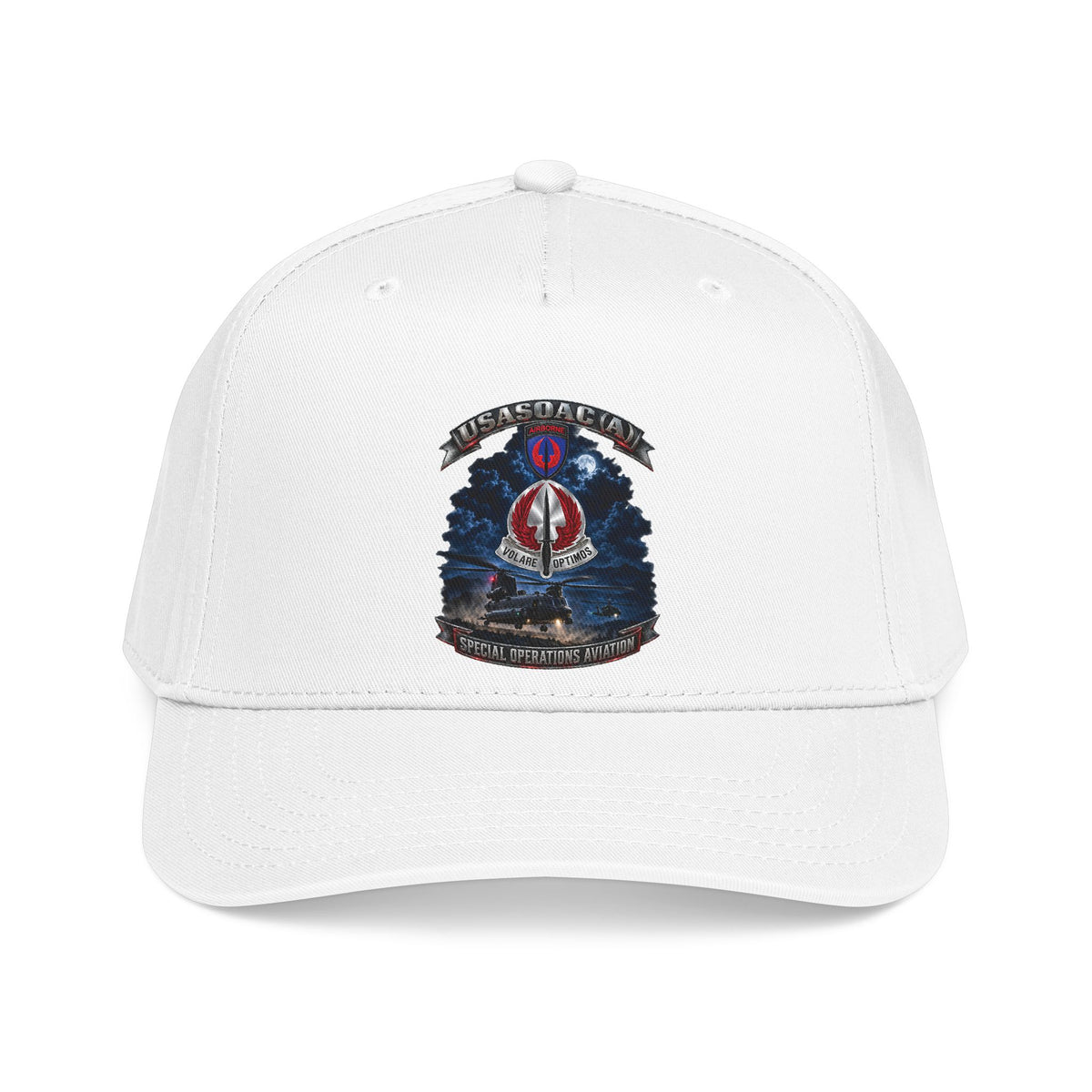Mid Profile Baseball Cap - USA Special Operations Aviation Command (Airborne) - SSI, DUI with Scene - 3D - Enhanced