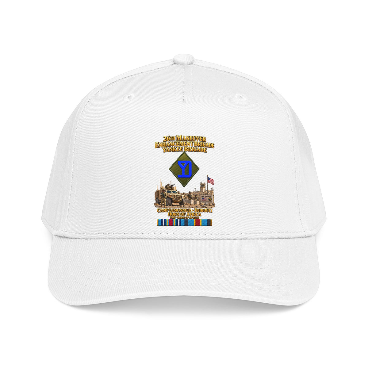 Mid Profile Baseball Cap - Army- 26th Maneuver Enhancement Brigade - Camp Lemonnier, Djibouti - Horn of Africa - CJTF - HOA - 3D - Enhanced