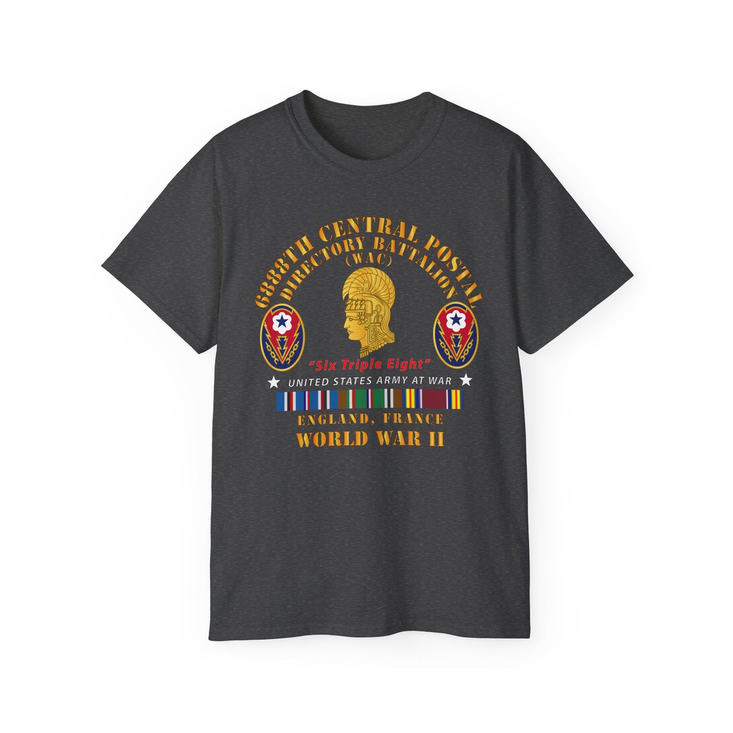 Unisex Ultra Cotton Tee - Army - 6888th Central Postal Directory Battalion - World War II Service Medals