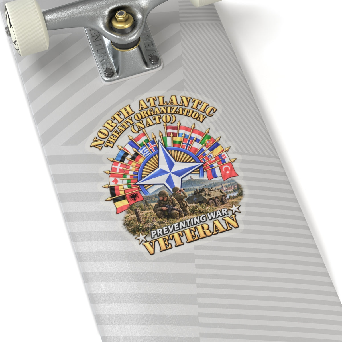 Kiss-Cut Stickers - NATO - Polished NATO Veteran - with flags - Military Scene - 3D - Transparent