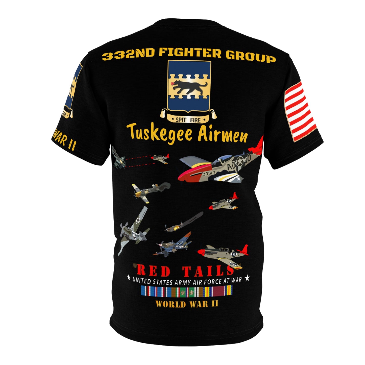 AOP - Army Air Corps - 332nd Fighter Group - Red Tails - Protect Force with WWII Service Ribbons and At War