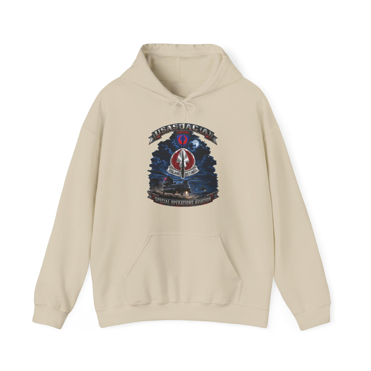 Hoodie — USA Special Operations Aviation Command (Airborne) - SSI, DUI with Scene - 3D - Enhanced