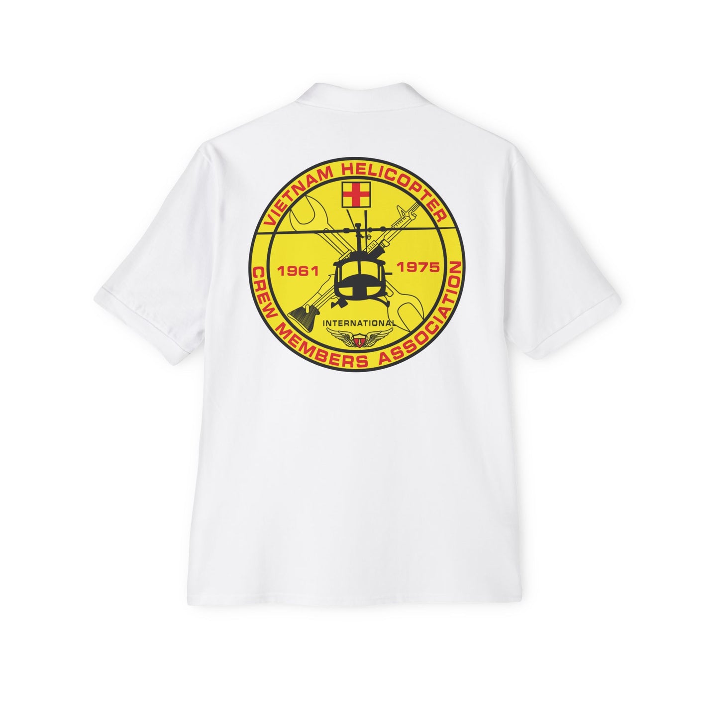 Men's Casual Piqué Polo - Vietnam Helicopter