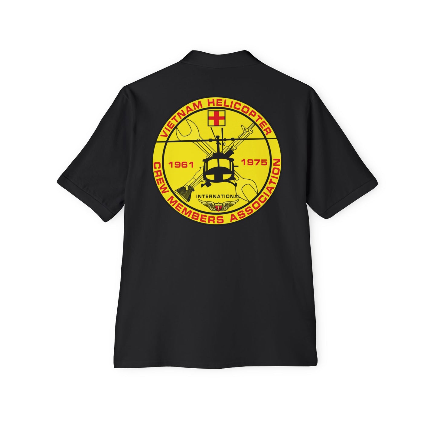 Men's Casual Piqué Polo - Vietnam Helicopter