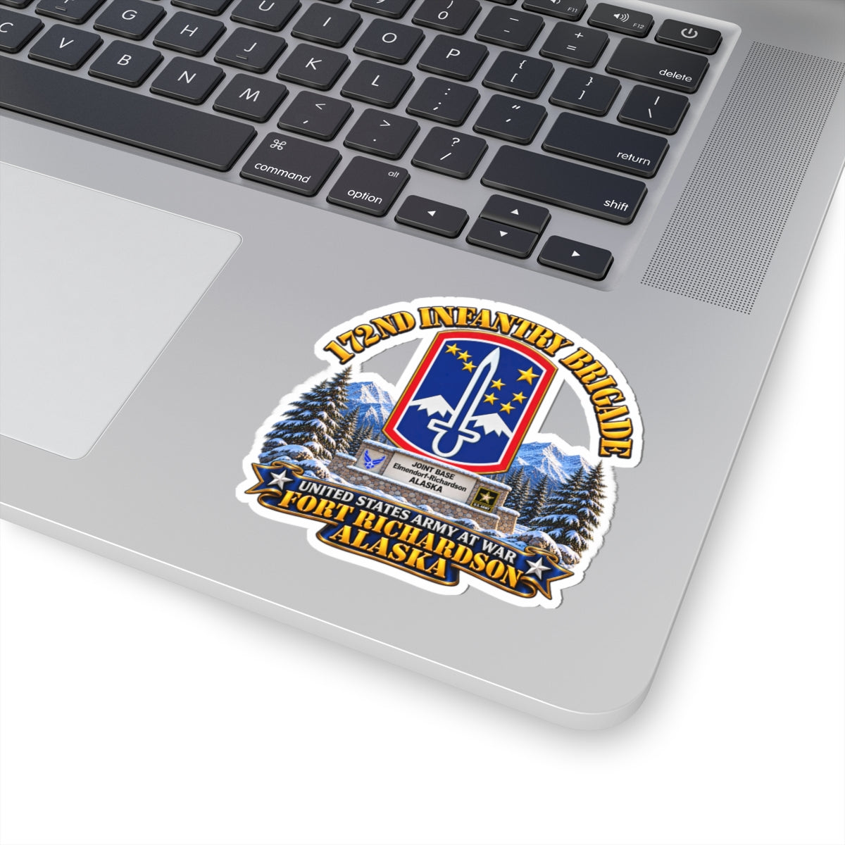 Kiss-Cut Stickers - 172nd Infantry Brigade - Ft Richardson, Alaska - 3D - Enhanced