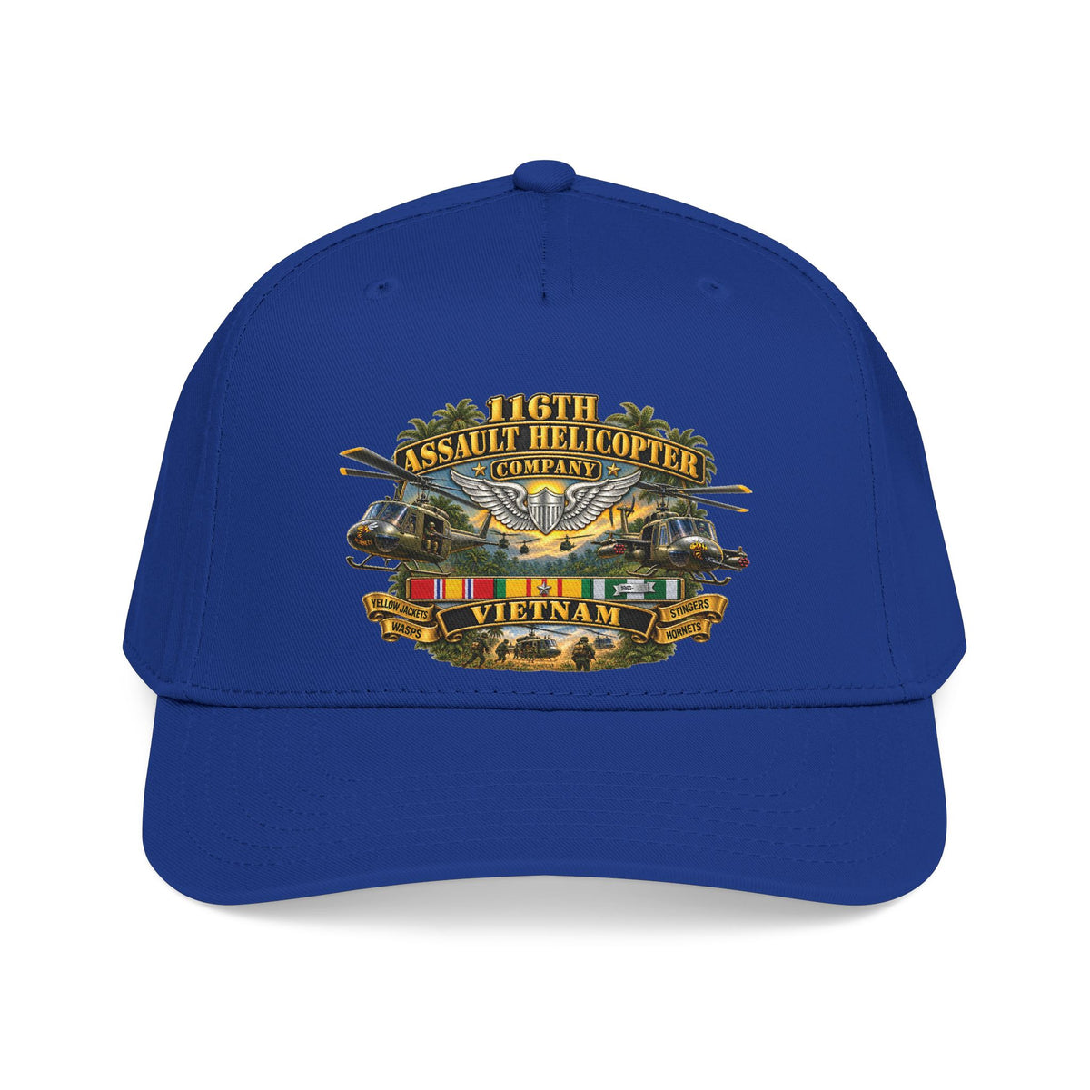 Mid Profile Baseball Cap - Army - 116th Assault Helicopter Co w  Aviator Badge w VN SVC - HORNETS - 3D - Enhanced