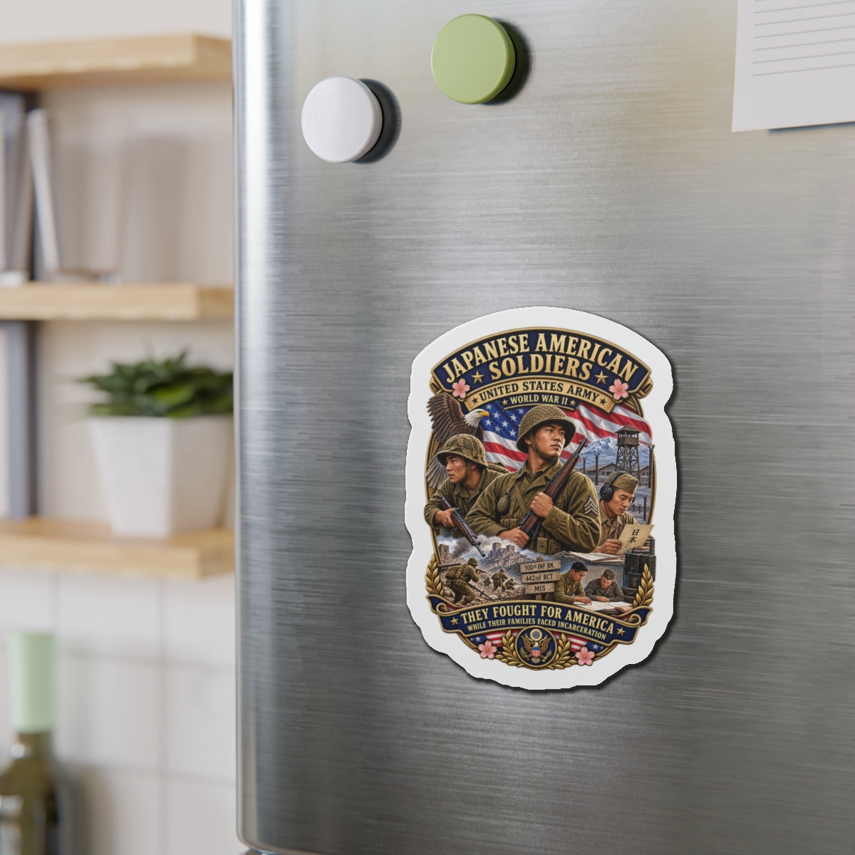 Die-Cut Magnets — Japanese American WWII Soldiers - 3D - Enhanced
