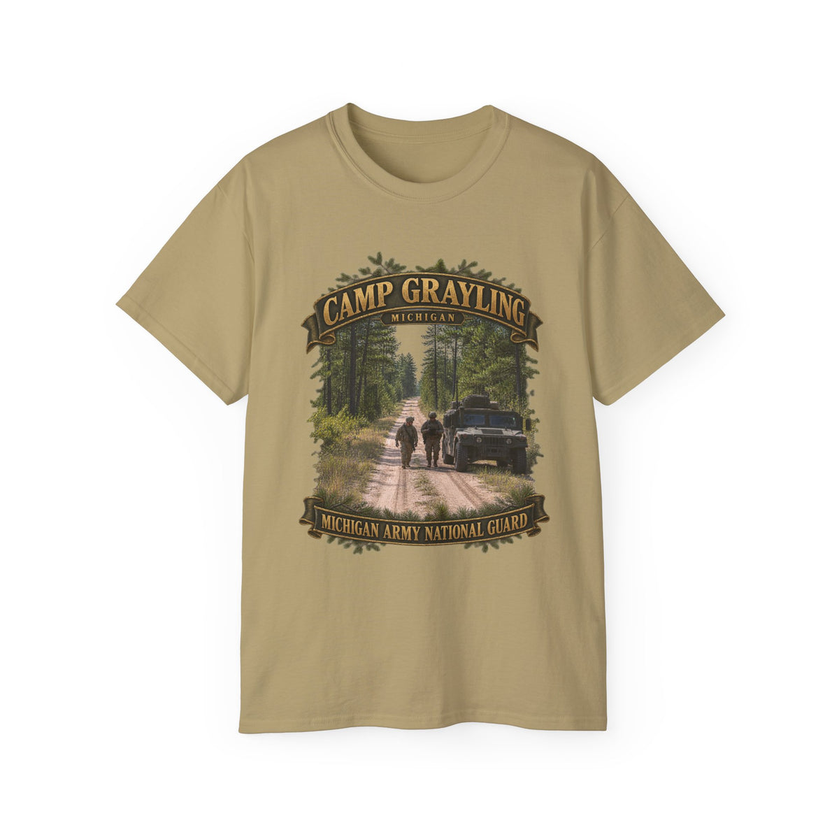 Unisex Ultra Cotton Tee - Camp Grayling, MI - MIARNG - 3D - Enhanced