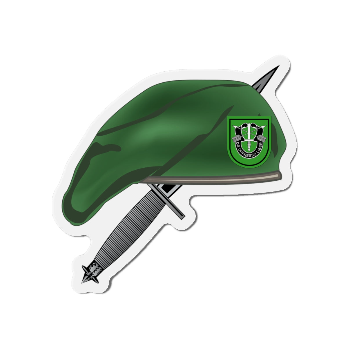 Die-Cut Magnet - 10th SFG Beret with Dagger