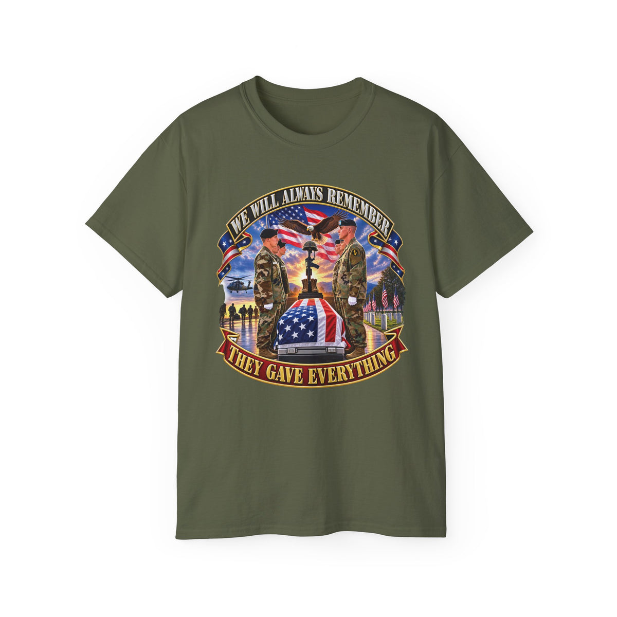 Unisex Ultra Cotton Tee - Emblem - We Will Always Remember - They Gave Everything - 3D - Enhanced