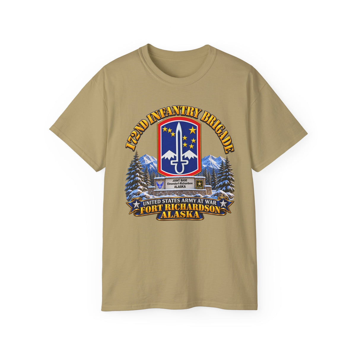 Unisex Ultra Cotton Tee - 172nd Infantry Brigade - Ft Richardson, Alaska - 3D - Enhanced