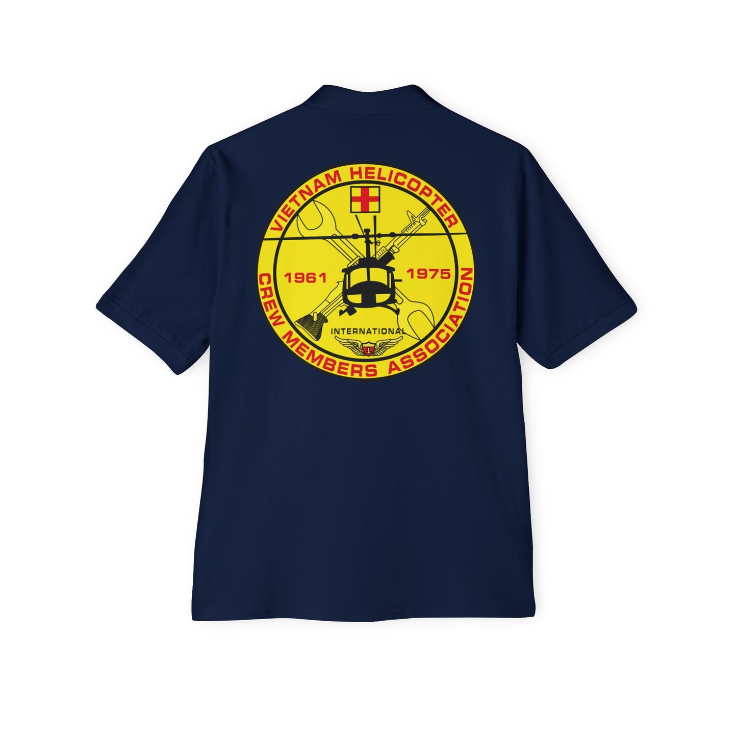 Men's Casual Piqué Polo - Vietnam Helicopter