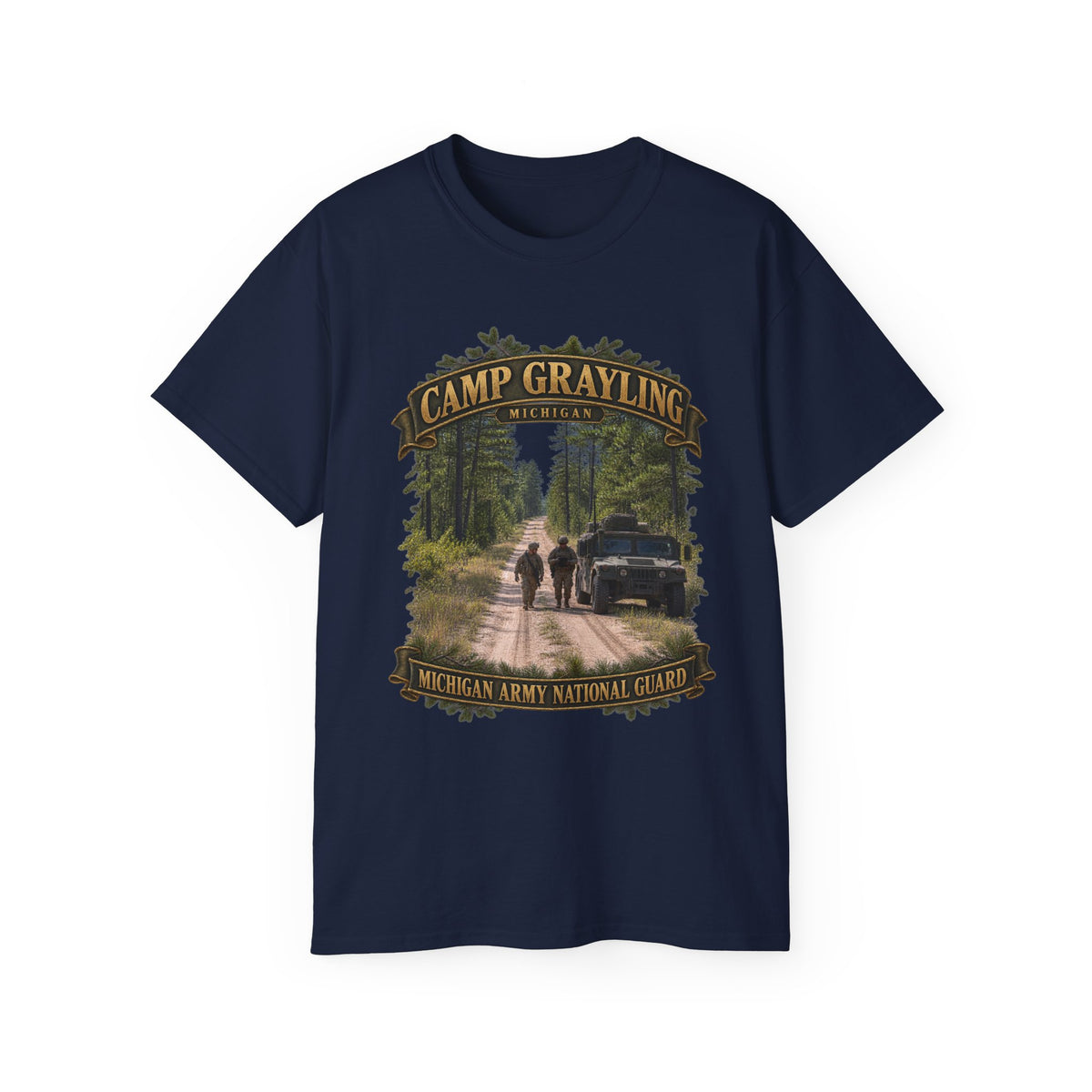Unisex Ultra Cotton Tee - Camp Grayling, MI - MIARNG - 3D - Enhanced