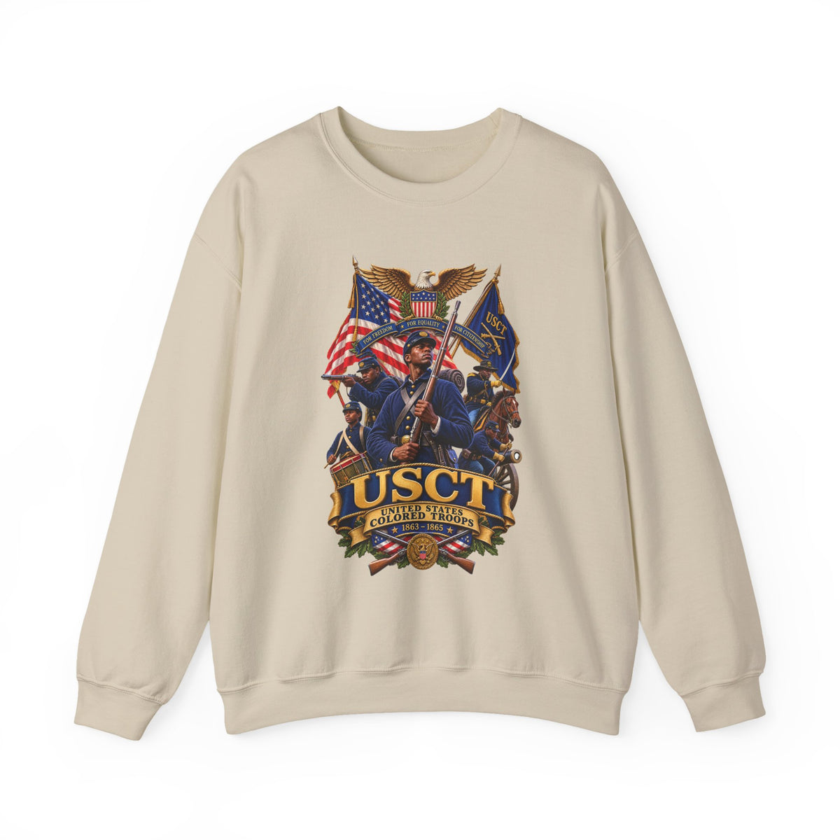 Crewneck Sweatshirt - United States Colored Troops (USCT) - Civil War - 3D - Enhanced