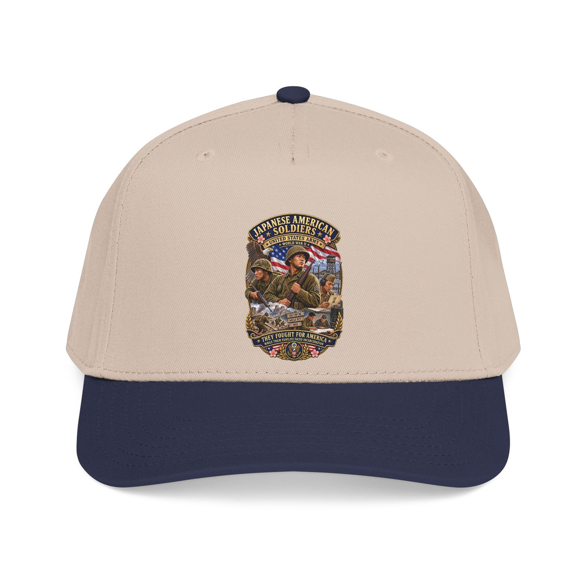 Mid Profile Baseball Cap - Japanese American WWII Soldiers - 3D - Enhanced
