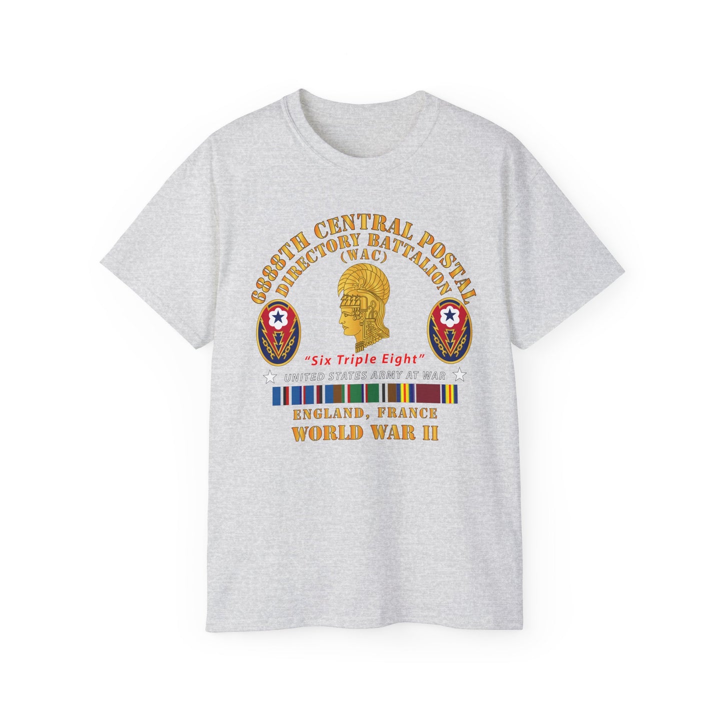 Unisex Ultra Cotton Tee - Army - 6888th Central Postal Directory Battalion - World War II Service Medals