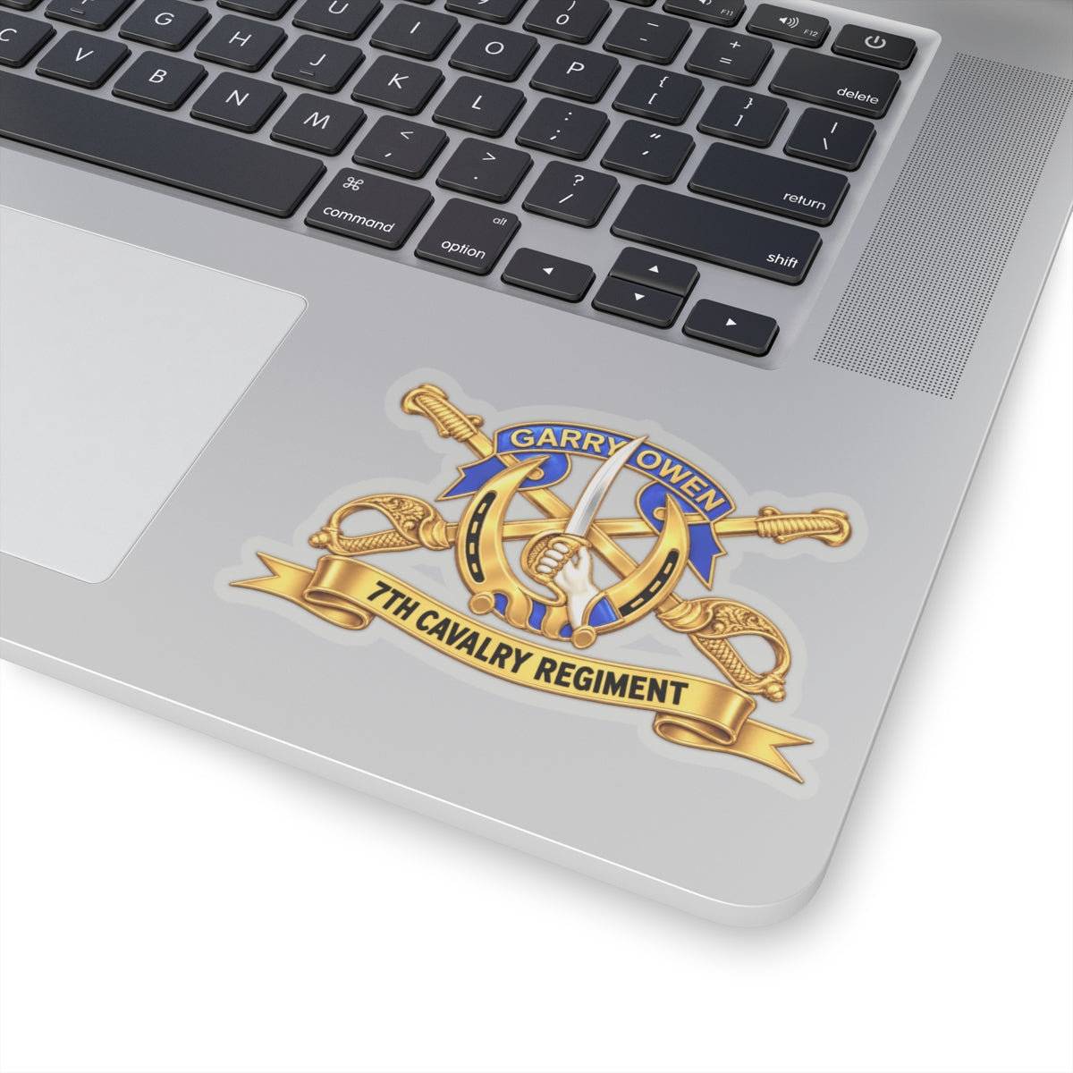 Kiss-Cut Stickers - 7th Cavalry Regiment - DUI, Br, Ribbon wo Scene - 3D - Transparent