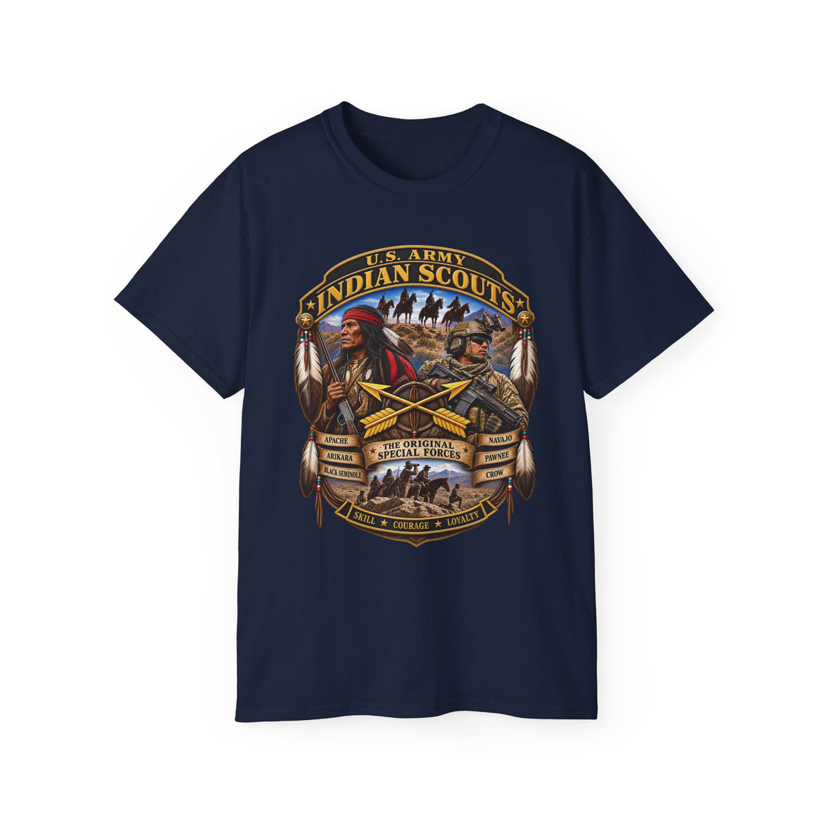 Unisex Ultra Cotton Tee - United States Indian Scouts (USS) - Original Special Forces - 3D - Enhanced