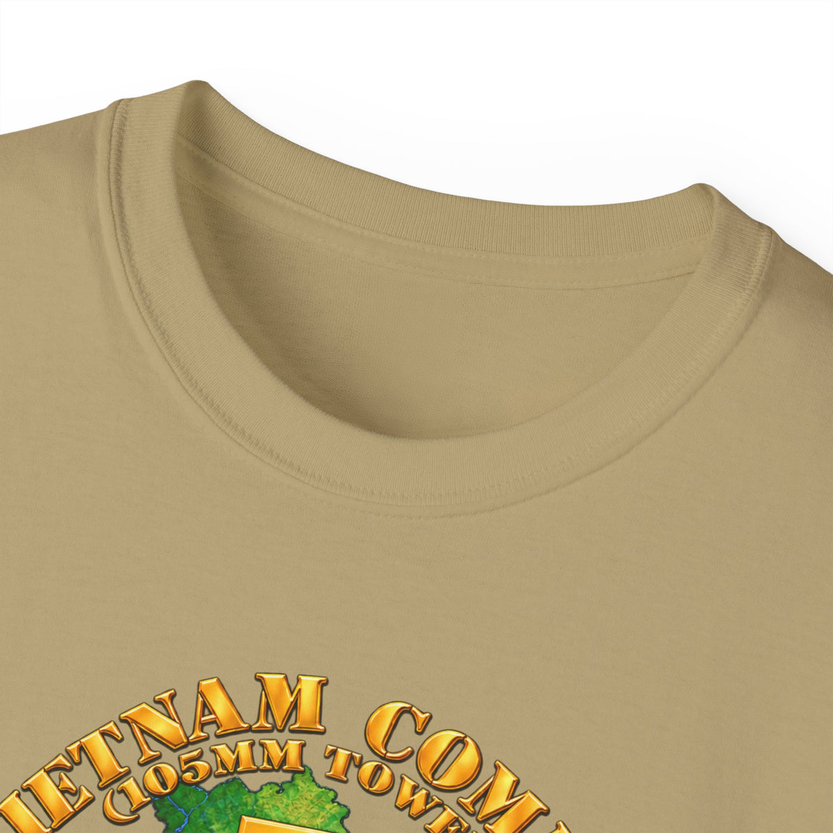 Unisex Ultra Cotton Tee - Army - Vietnam Combat Veteran w 6th Bn 77th Artillery DUI -25th Infantry Div w Fire Mission Scene - 3D - Transparent