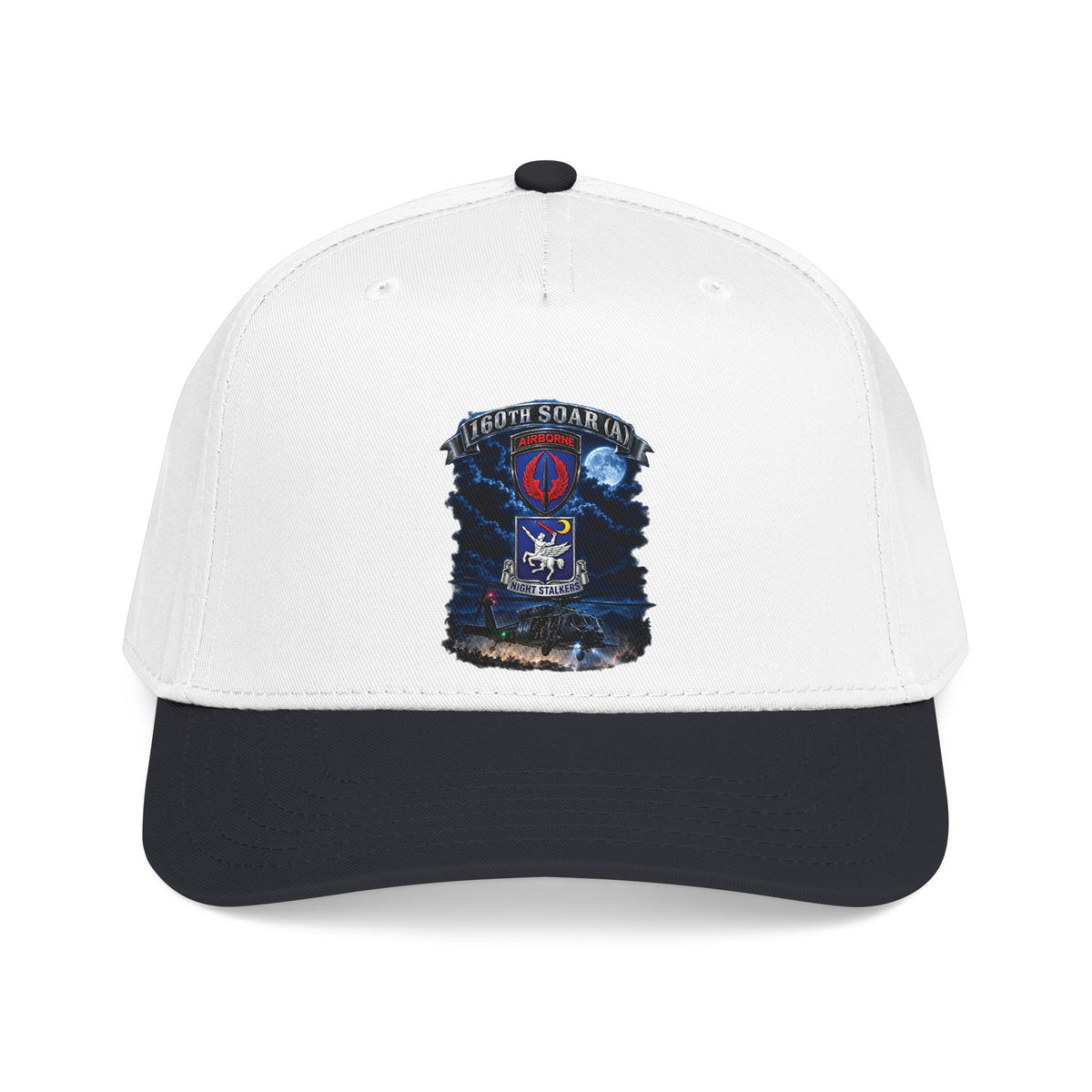 Mid Profile Baseball Cap - USASOAC - SSI, 160th Special Operations Regiment Airborne  DUI with Scene Blackhawk - 3D - Enhanced