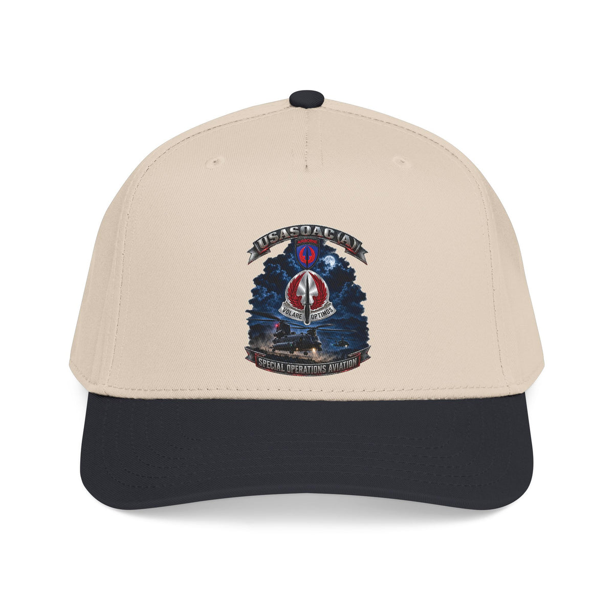 Mid Profile Baseball Cap - USA Special Operations Aviation Command (Airborne) - SSI, DUI with Scene - 3D - Enhanced