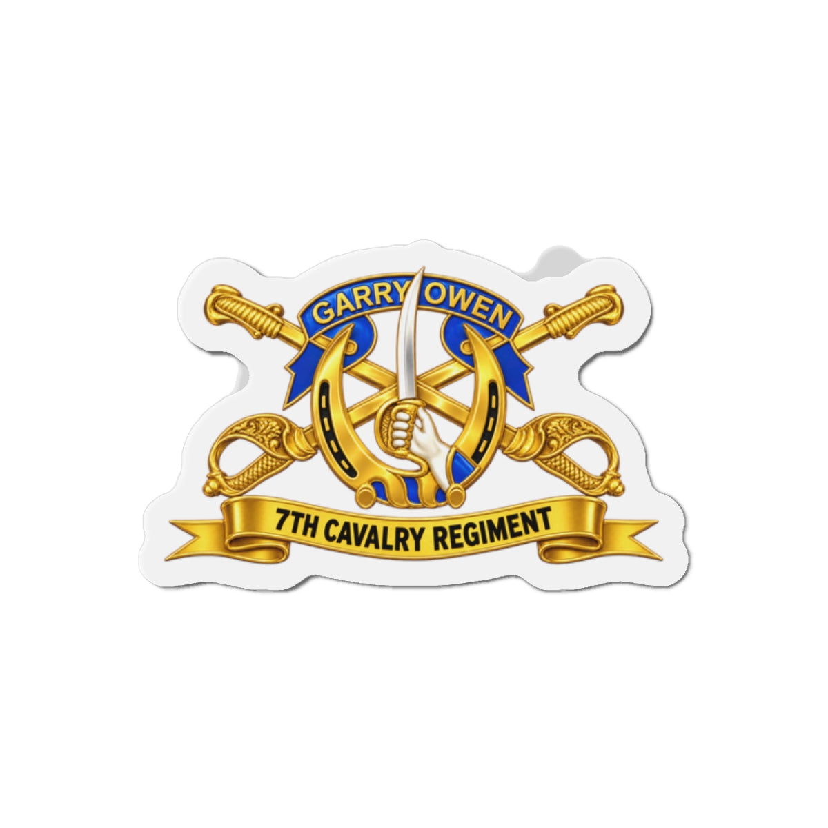 Die-Cut Magnets — 7th Cavalry Regiment - DUI, Br, Ribbon wo Scene - 3D - Transparent
