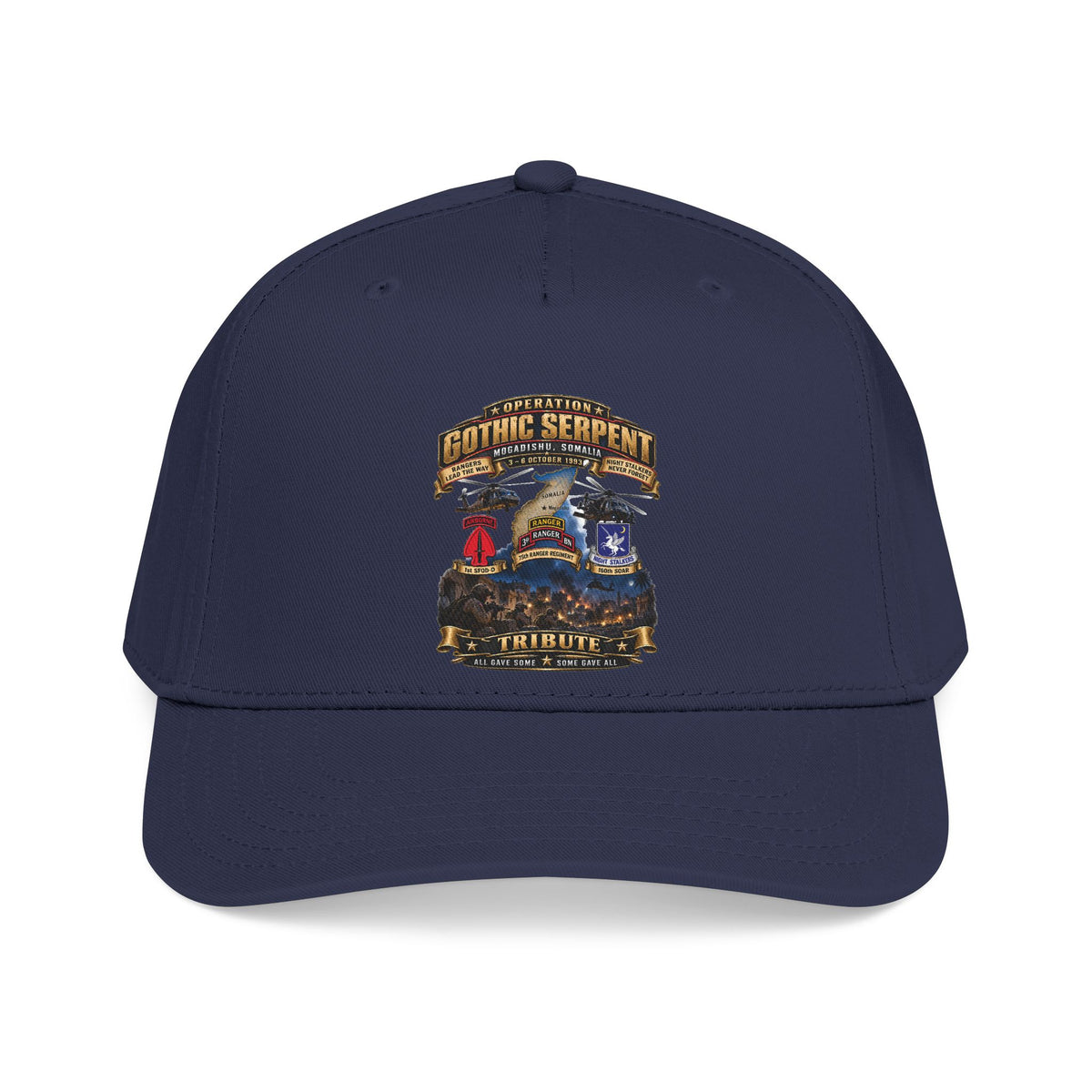 Mid Profile Baseball Cap - Operation Gothic Serpent - Mogadishi, Somalia - 3-6 Oct 1993 Tribute - 3D - Enhanced