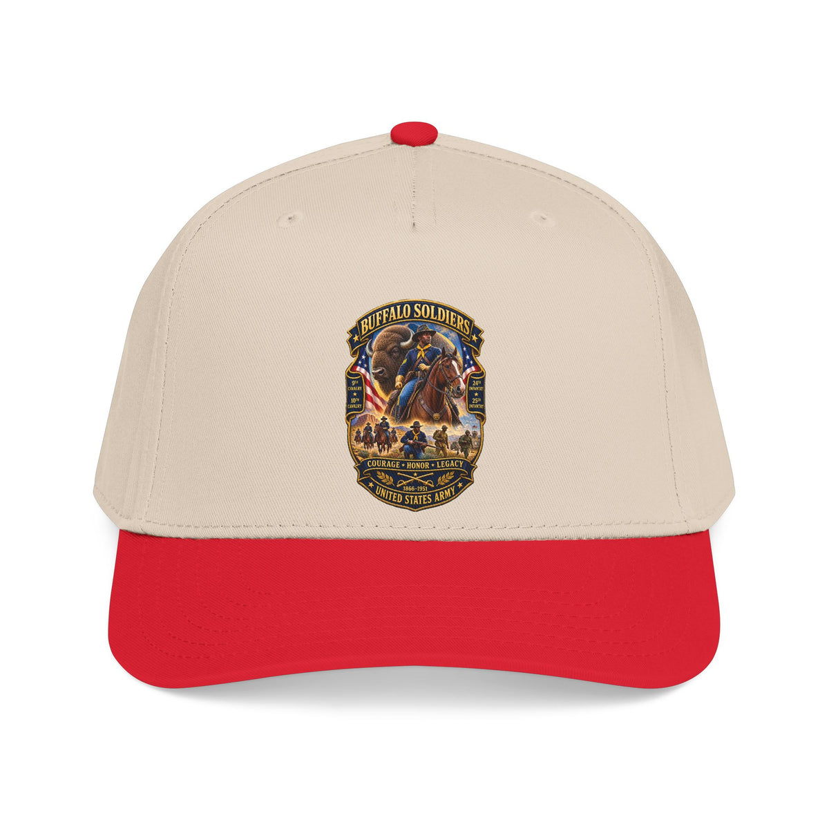 Mid Profile Baseball Cap - Overall Buffalo Soldiers Tribute - 3D - Enhanced