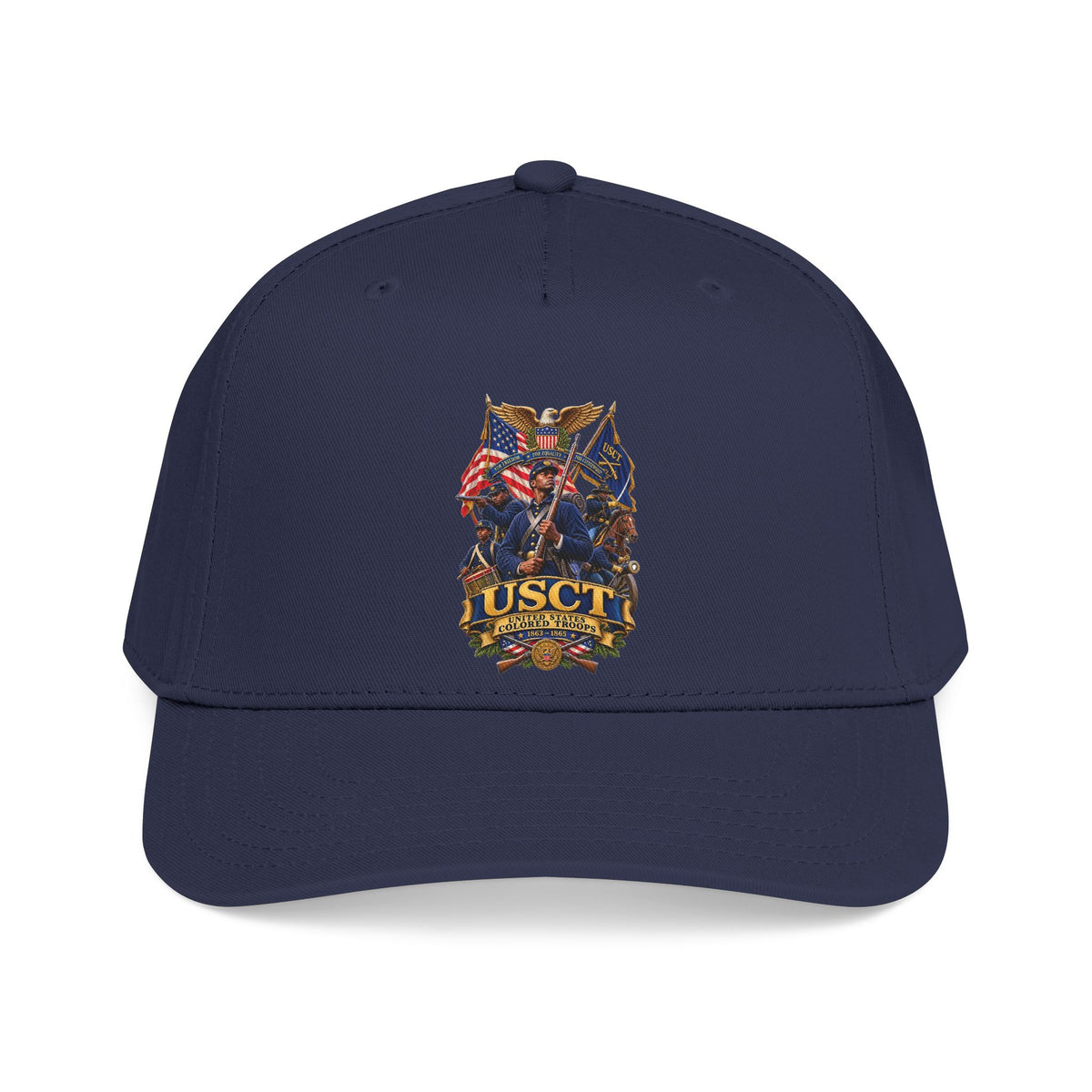 Mid Profile Baseball Cap - United States Colored Troops (USCT) - Civil War - 3D - Enhanced