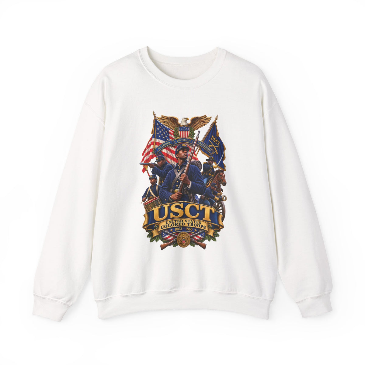Crewneck Sweatshirt - United States Colored Troops (USCT) - Civil War - 3D - Enhanced