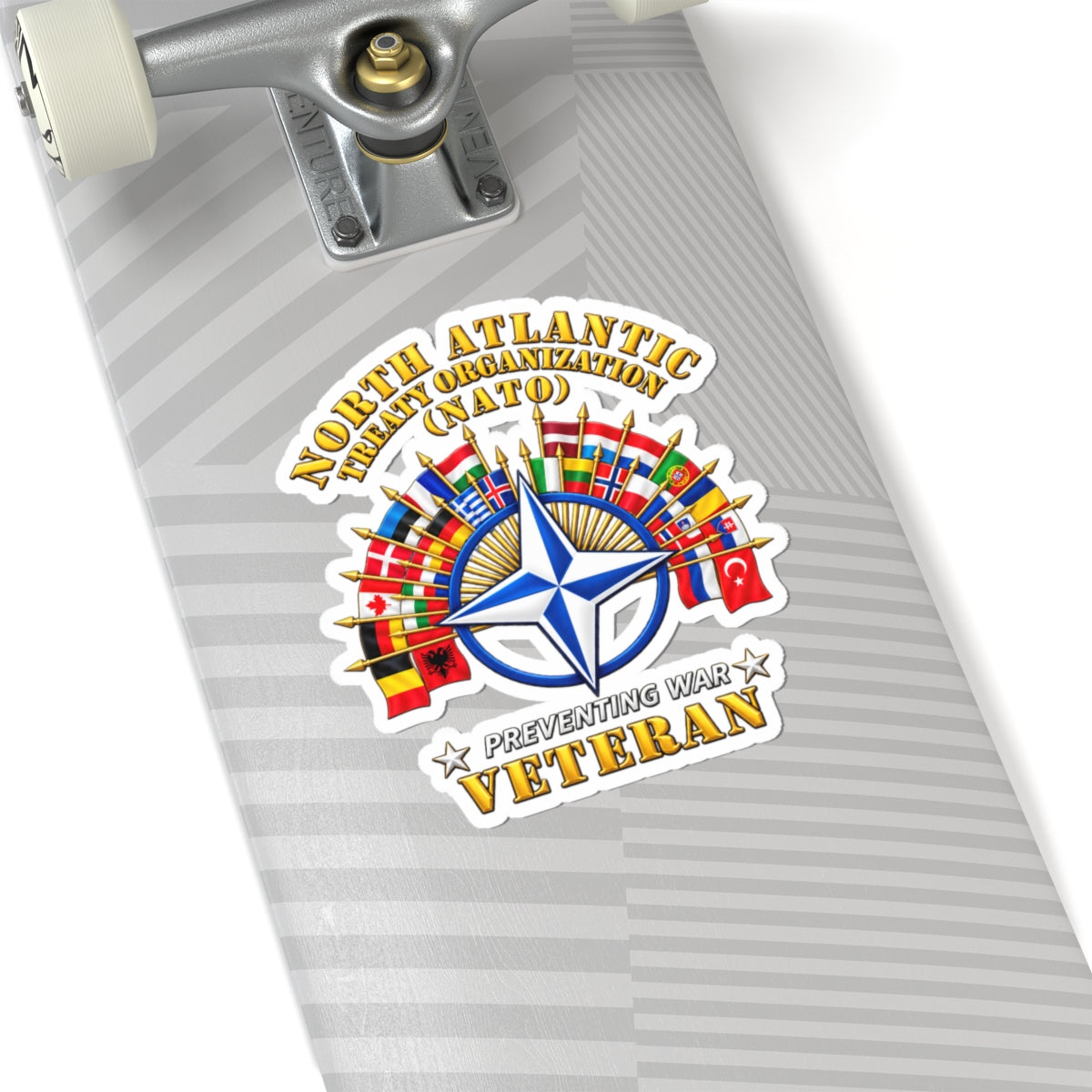 Kiss-Cut Stickers - NATO - Polished NATO Veteran - with flags - 3D - Transparent