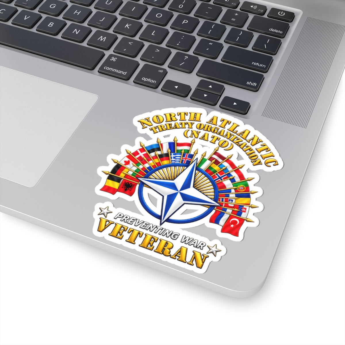 Kiss-Cut Stickers - NATO - Polished NATO Veteran - with flags - 3D - Transparent
