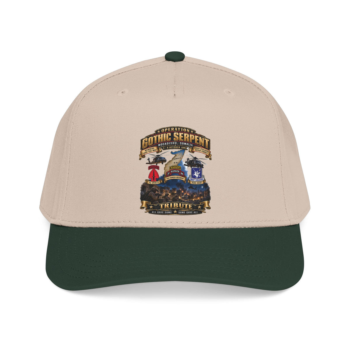 Mid Profile Baseball Cap - Operation Gothic Serpent - Mogadishi, Somalia - 3-6 Oct 1993 Tribute - 3D - Enhanced