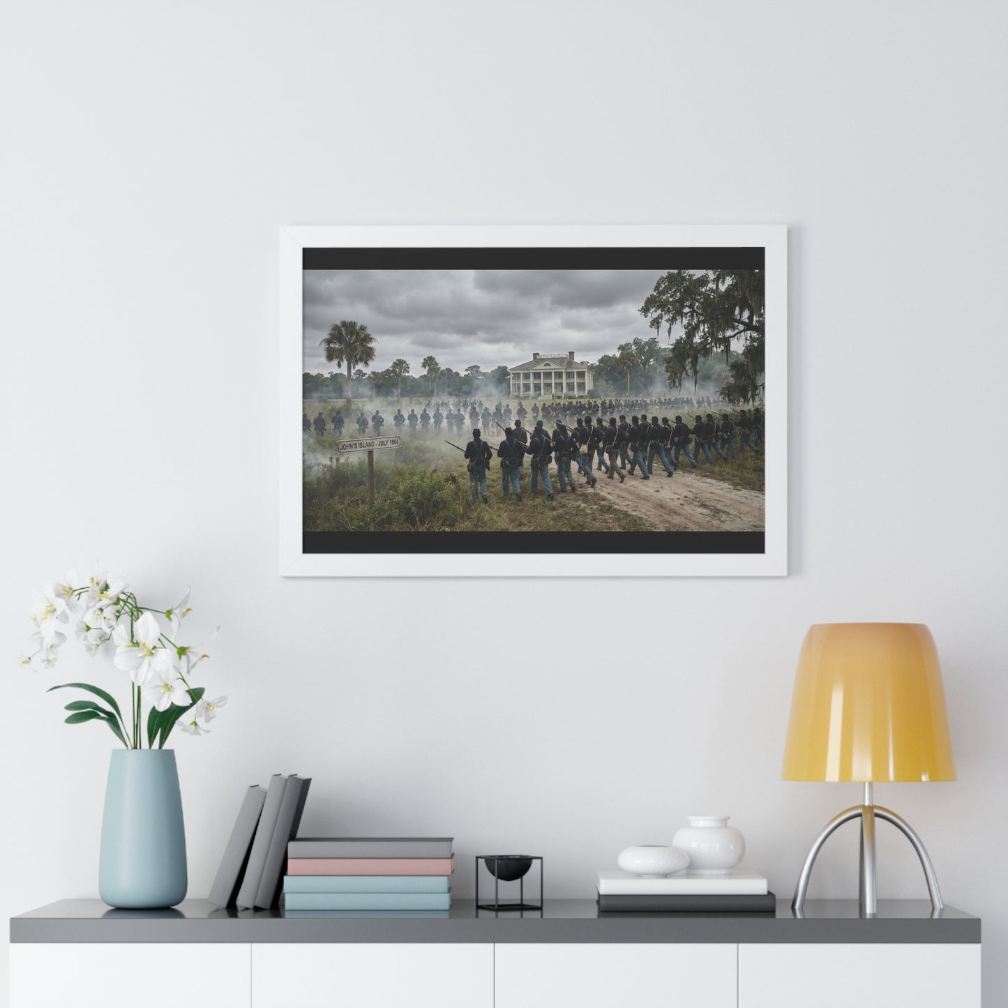 Framed Horizontal Poster — 26th UCS advancing on Johns Creek