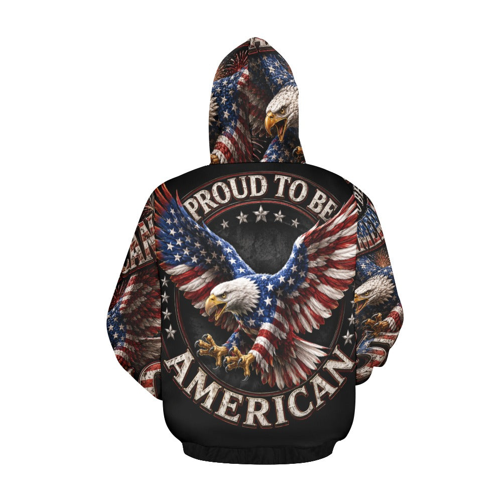 Proud to be American - 250th anniversary w Fireworks Men's All Over Print Hoodie (USA Size) (Model H13)